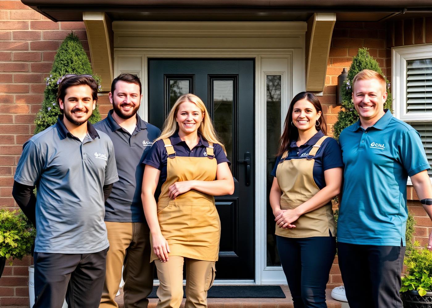 MPE team in front of a home
